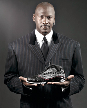 Michael Jordan with "his" shoes